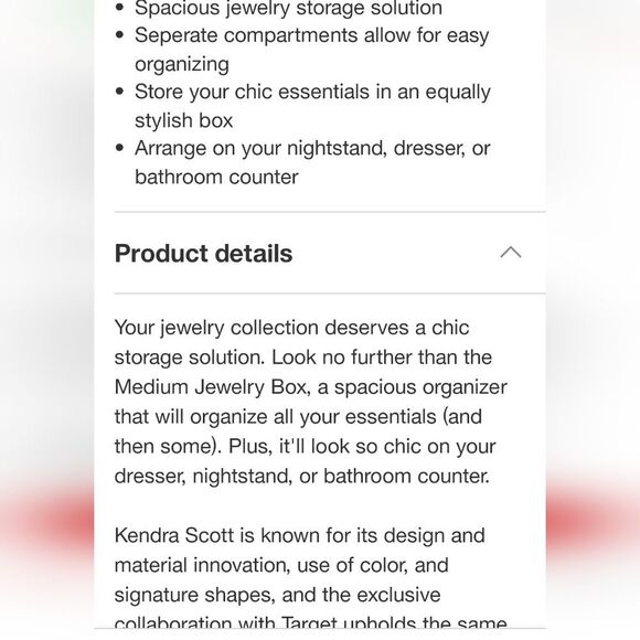 Kendra Scott Medium Wood Jewelry Storage Box- White/Gold - Picture 3 of 12